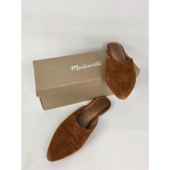 Madewell Shoes - Madewell Remi Womens Brown Suede Pointed Toe Slip-On Mules Size 5 1/2